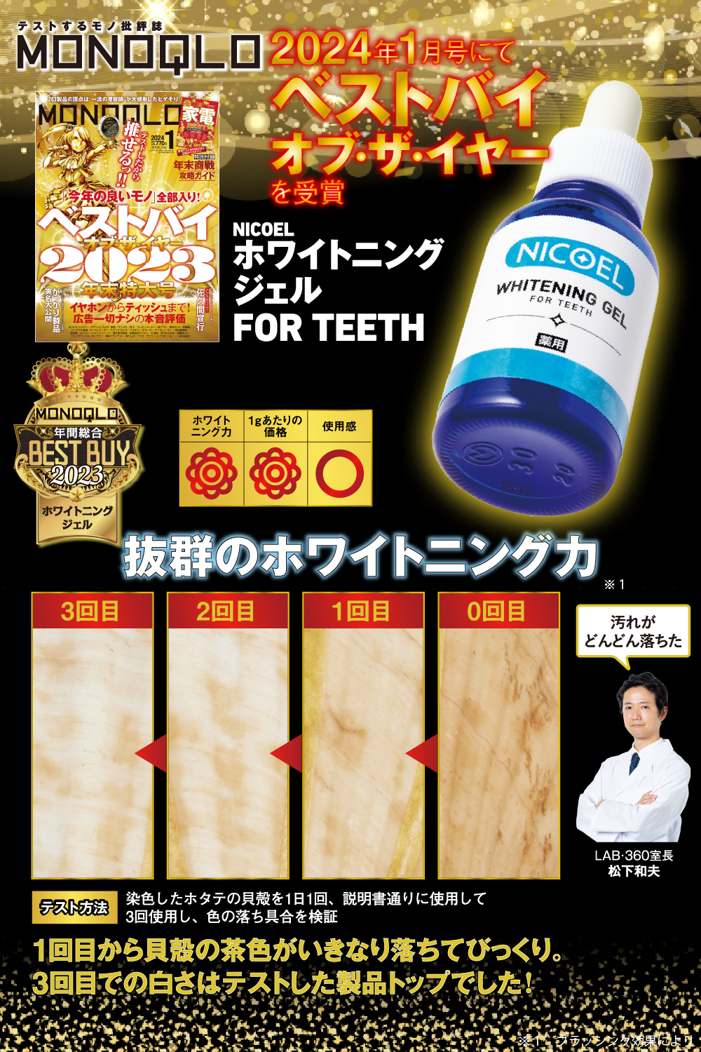 【公式サイト】NICOEL ホワイトニング 歯磨き粉 ジェル 歯周病 黄ばみ 口臭ケア 医薬部外品 30g